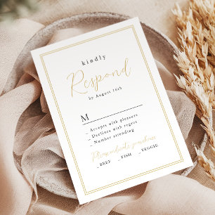 Cartons Réponse Gold Black Simple Elegance Romantique Script Maria