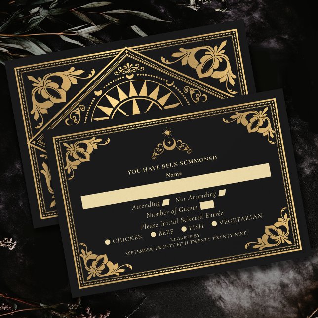 Cartons Réponse Gold Celestial Art Nouveau Tarot Mariage gothique (Créateur téléchargé)