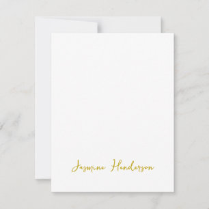 Cartons Réponse Gold Color Calligraphy Professional Nom personnali
