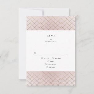 Cartons Réponse Gold Rose Elegance Diamond Geo Déco Mariage