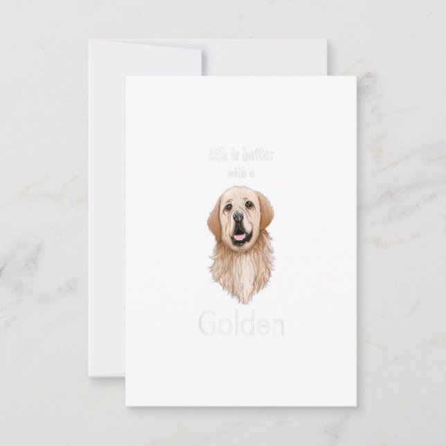 Cartons Réponse Golden Retriever - La vie est meilleure avec un or (Devant)