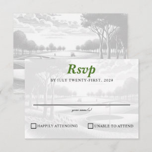 Cartons Réponse Golf Couple Mariage