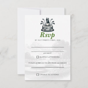 Cartons Réponse Golf Couple Mariage