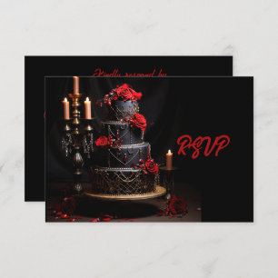 Cartons Réponse Goth Red Black Rose Mariage gâteau Enregistrer la