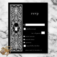 Gothique Éffrayant Spider noir blanc Mariage dîner