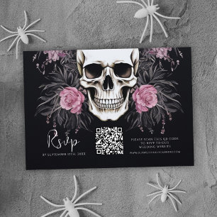 Cartons Réponse Gothique Floral QR Code Mariage