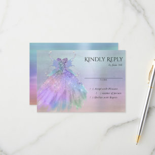 Cartons Réponse Gown Ethereal Fairy Wing Rainbow Pastel Sheen