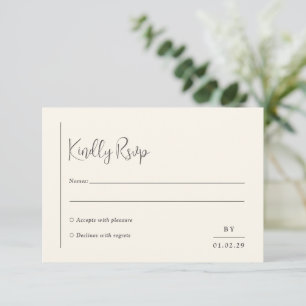 Cartons Réponse Grace Ivory Mariage moderne