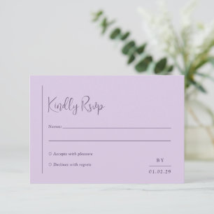 Cartons Réponse Grace Lilac Mariage moderne