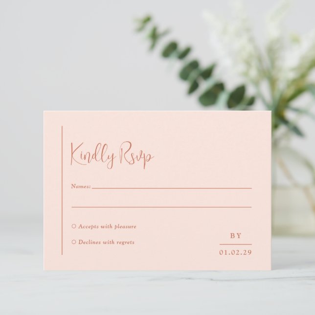 Cartons Réponse Grace Peach Mariage moderne (Debout devant)