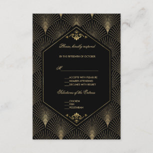 Cartons Réponse Grand Mariage Gatsby Vintage Art déco