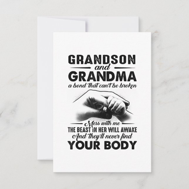 Cartons Réponse Grandson et grand-mère Bond. (Devant)