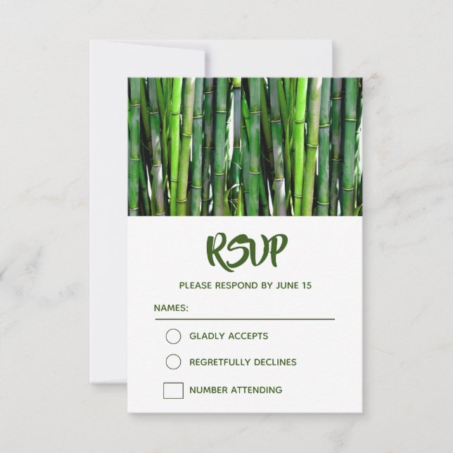 Cartons Réponse Green Bamboo Stalks Nature Photographie Anniversai (Devant)