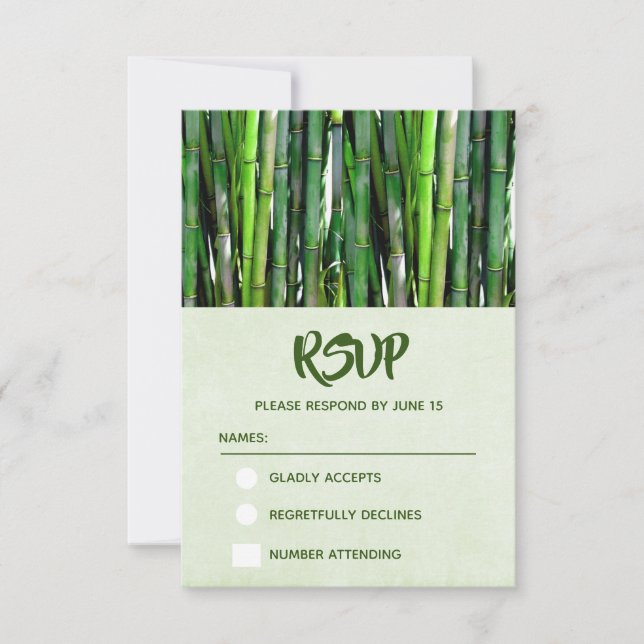 Cartons Réponse Green Bamboo Stalks Nature Photographie Anniversai (Devant)
