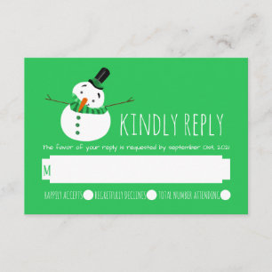 Cartons Réponse Green Snowman