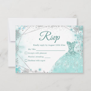 Cartons Réponse Green Turquoise Silver Christmas Princesse Quincea