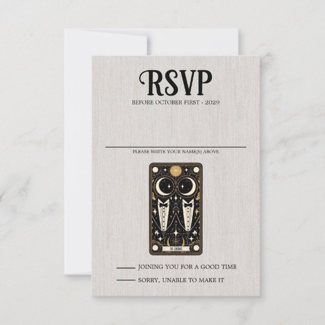 Cartons Réponse Grooms Mariage Tarot (Devant)