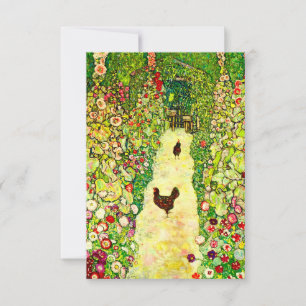 Cartons Réponse Gustav Klimt Garden with Chickens