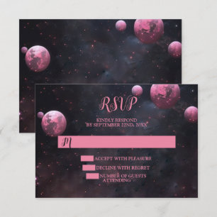 Cartons Réponse Halloween Party Pink Tree Red Moon Dark Night
