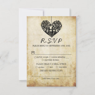 Cartons Réponse Hanging Heart Tree Vintage Wedding Collection