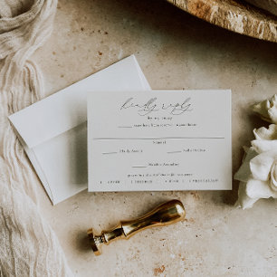 Cartons Réponse HARMONIE   Mariage de choix de repas vert olive