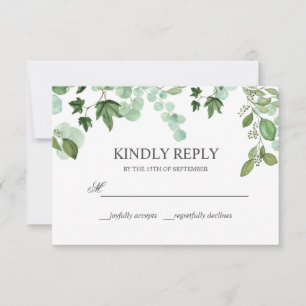 Cartons Réponse Hedera Ivy feuille Forest MARIAGE Répondre
