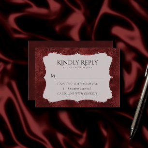 Cartons Réponse Henné Romance   Red Satiny Grunge Damask