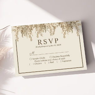Cartons Réponse Herbe des Pampas Terreux Bohème Exotique Mariage