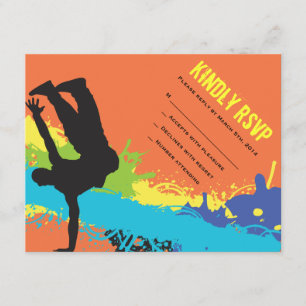 Cartons Réponse HIP HOP DANCE Bat Bar Mitzvah Répondre Card