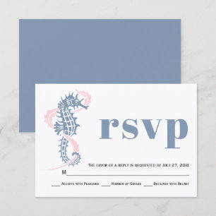 Cartons Réponse Hippocampe, algues bleu poussiéreux, mariage sur l
