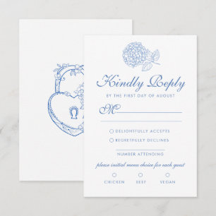 Cartons Réponse Hydrangea Dusty Blue Floral Mariage moderne