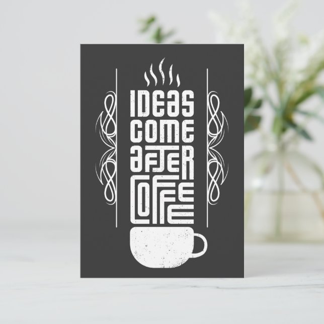 Cartons Réponse Idées Après Café, Typographie branchée, No 2/2 (Debout devant)