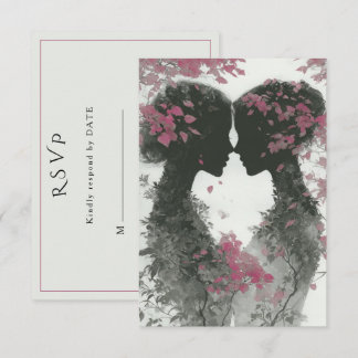 Cartons Réponse Illustration au crayon de deux mariées dessinées à