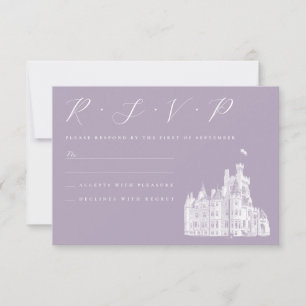 Cartons Réponse Illustration de Château Ancien Mariage Lavande
