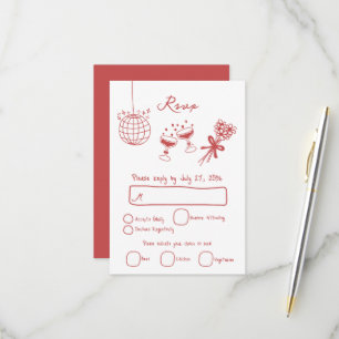 Cartons Réponse Illustrations faites à la main Doodles Maroon Mari