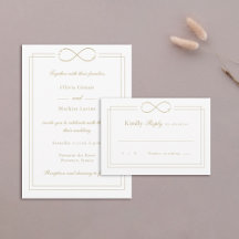 Infinity Love Monogram Gold Borders Mariage blanc