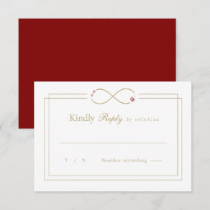 Cartons Réponse Infinity Love Monogramme Double Mariage de bonheur