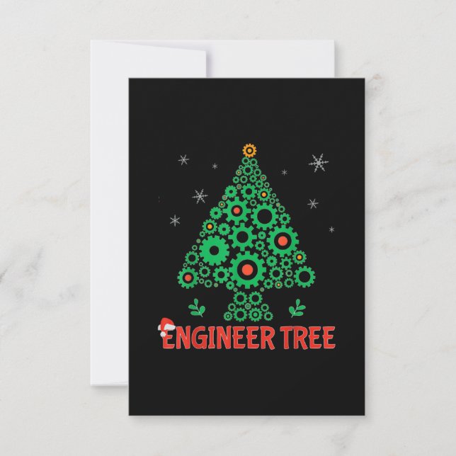 Cartons Réponse Ingénieur de Noël Génie mécanique de l'arbre (Devant)