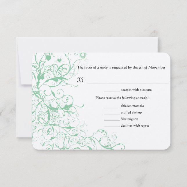 Cartons Réponse Inséparable romantique Mariage (Dos)