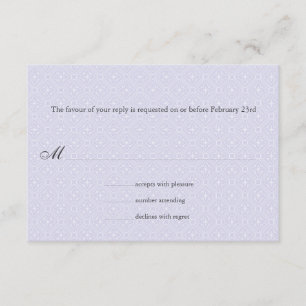 Cartons Réponse Intervention du Mariage Lilac de la bande Art Déco