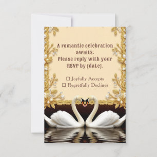 Cartons Réponse Invité de mariage Pearl Swan