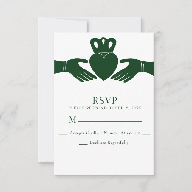 Cartons Réponse Irlandais Claddagh Ring Simple Graphic Green Maria (Devant)