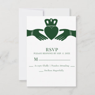 Cartons Réponse Irlandais Claddagh Ring Simple Graphic Green Maria