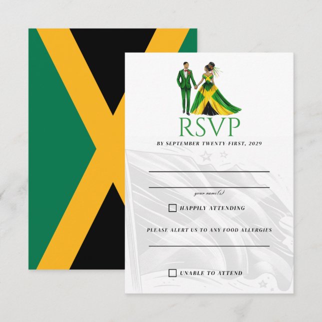 Cartons Réponse Jamaïque Couple (Devant / Derrière)