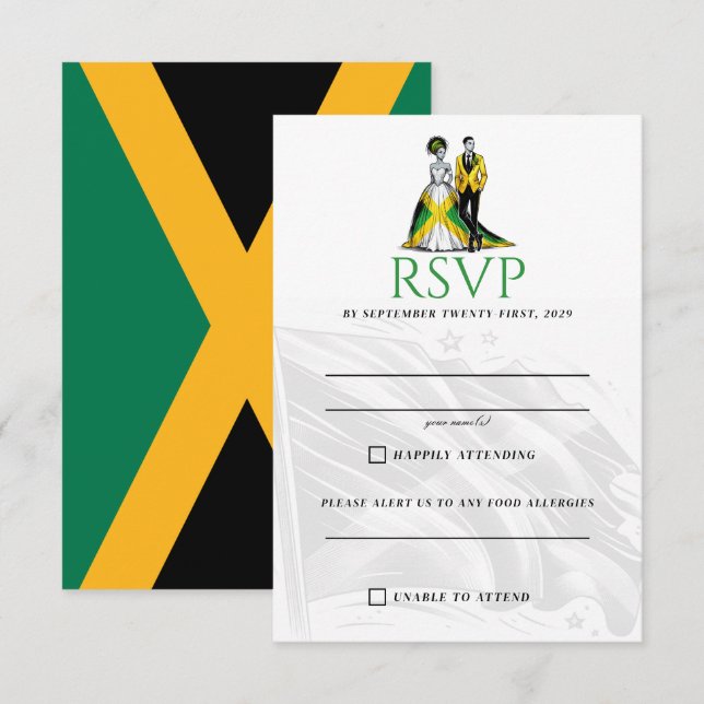 Cartons Réponse Jamaïque Couple (Devant / Derrière)