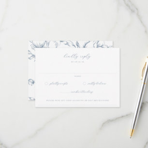 Cartons Réponse Jardin bleu Dusty Mariage Floral