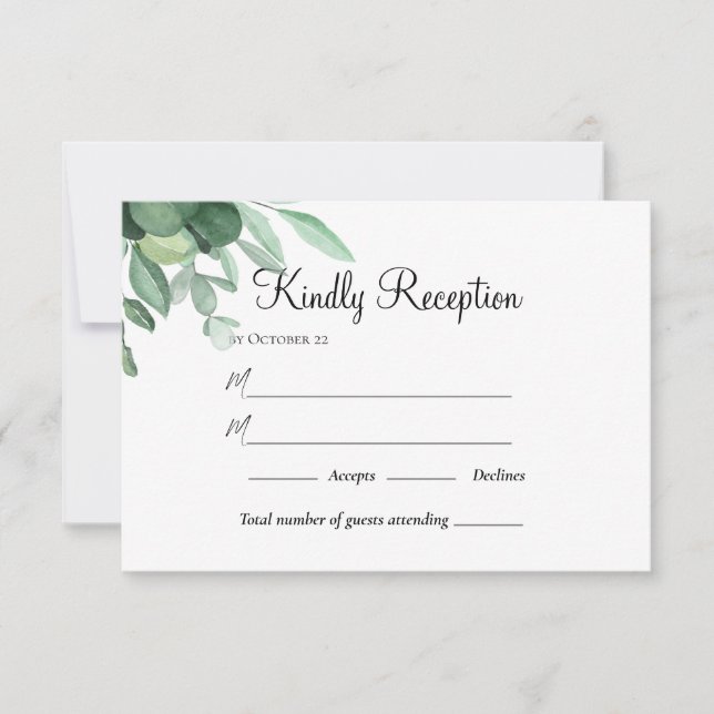 Cartons Réponse Jardin d'été Aquarelle Mariage floral (Devant)