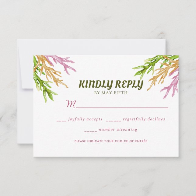 Cartons Réponse Jardin d'été Aquarelle Mariage floral (Devant)