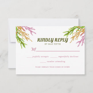 Cartons Réponse Jardin d'été Aquarelle Mariage floral