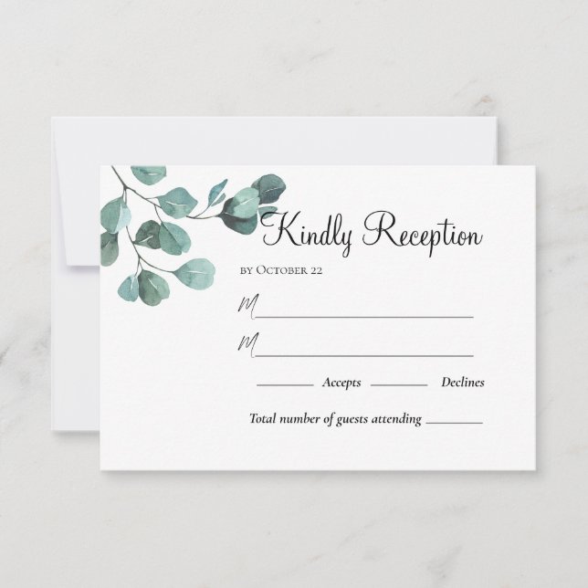 Cartons Réponse Jardin d'été Aquarelle Mariage floral (Devant)
